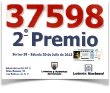 2 Premio Lotera Nacional 37.598
